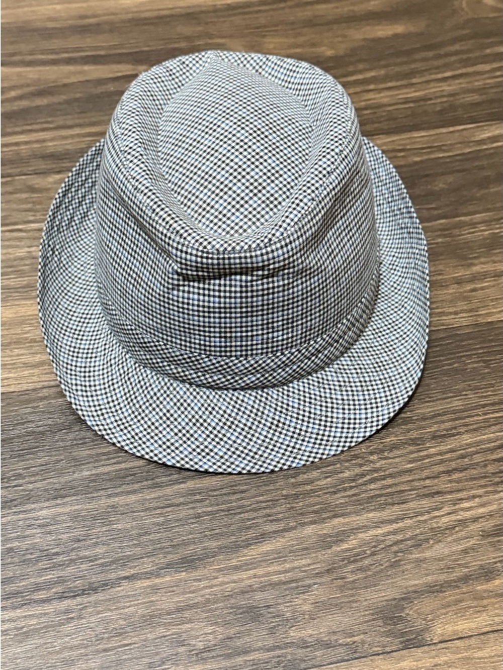Men's Checked Fedora Hat in Black & White - Classic  Italian Style